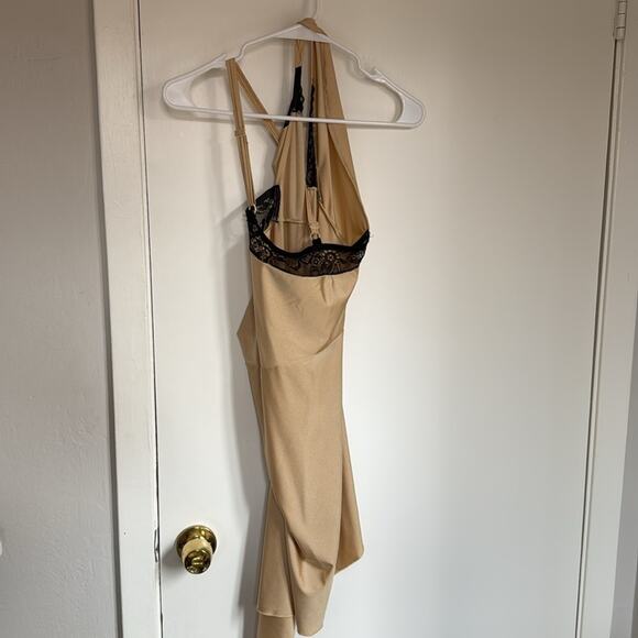 Coperni Paris Keily Lace One Shoulder Asymmetric Mini Dress Size Medium Beige - Picture 4 of 6